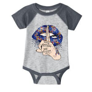 Don't Judge What You Don't Understand Autism Awareness Lip Infant Baby Jersey Bodysuit