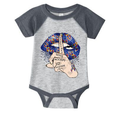 Don't Judge What You Don't Understand Autism Awareness Lip Infant Baby Jersey Bodysuit