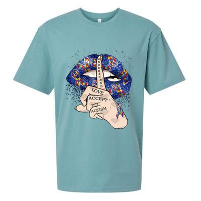 Don't Judge What You Don't Understand Autism Awareness Lip Sueded Cloud Jersey T-Shirt
