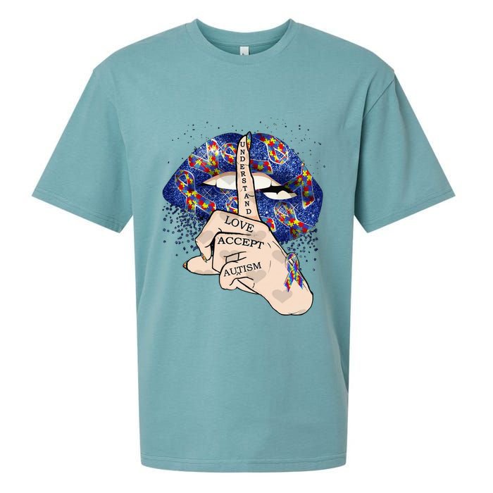 Don't Judge What You Don't Understand Autism Awareness Lip Sueded Cloud Jersey T-Shirt