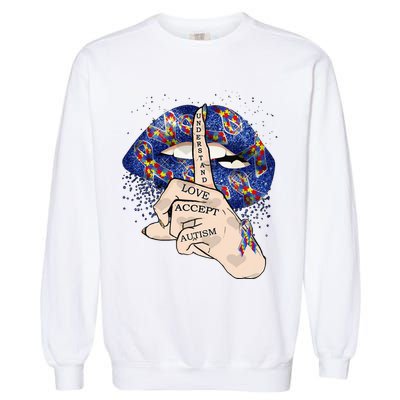 Don't Judge What You Don't Understand Autism Awareness Lip Garment-Dyed Sweatshirt