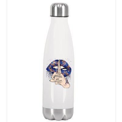 Don't Judge What You Don't Understand Autism Awareness Lip Stainless Steel Insulated Water Bottle