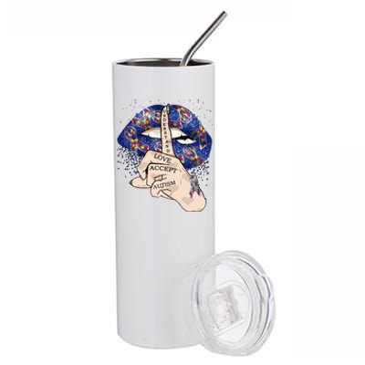 Don't Judge What You Don't Understand Autism Awareness Lip Stainless Steel Tumbler