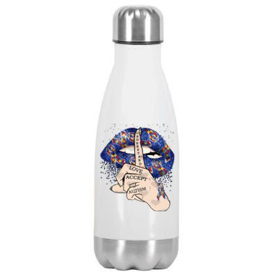 Don't Judge What You Don't Understand Autism Awareness Lip Stainless Steel Insulated Water Bottle