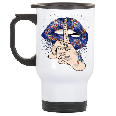 Don't Judge What You Don't Understand Autism Awareness Lip Stainless Steel Travel Mug