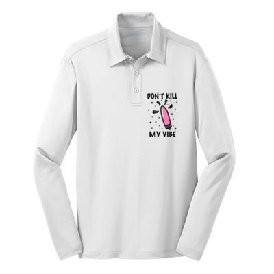 Don't Kill My Vibe Funny  Silk Touch Performance Long Sleeve Polo