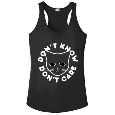 Don't Know Don't Care Funny Cat Ladies PosiCharge Competitor Racerback Tank