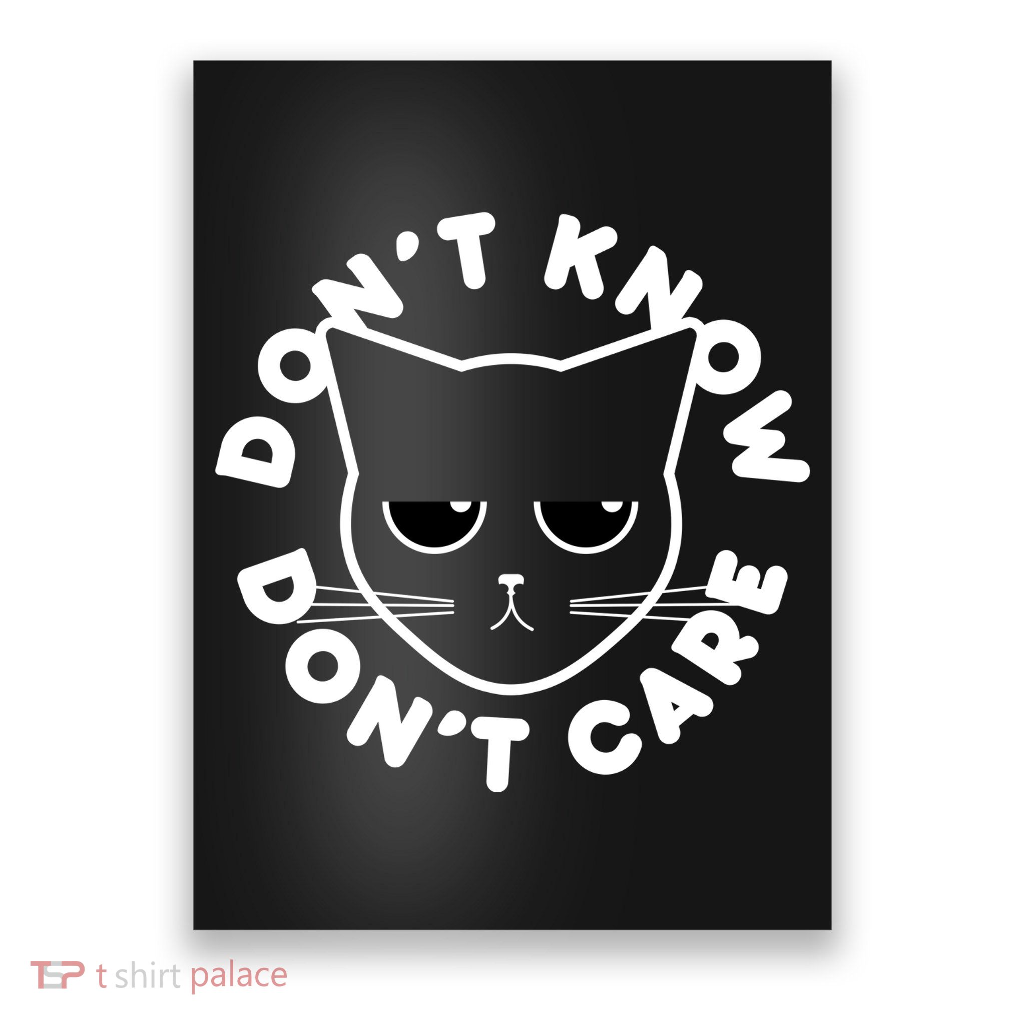 Don't Know Don't Care Funny Cat Poster