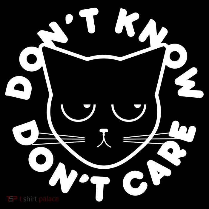 Don't Know Don't Care Funny Cat Poster