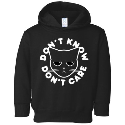 Don't Know Don't Care Funny Cat Toddler Hoodie