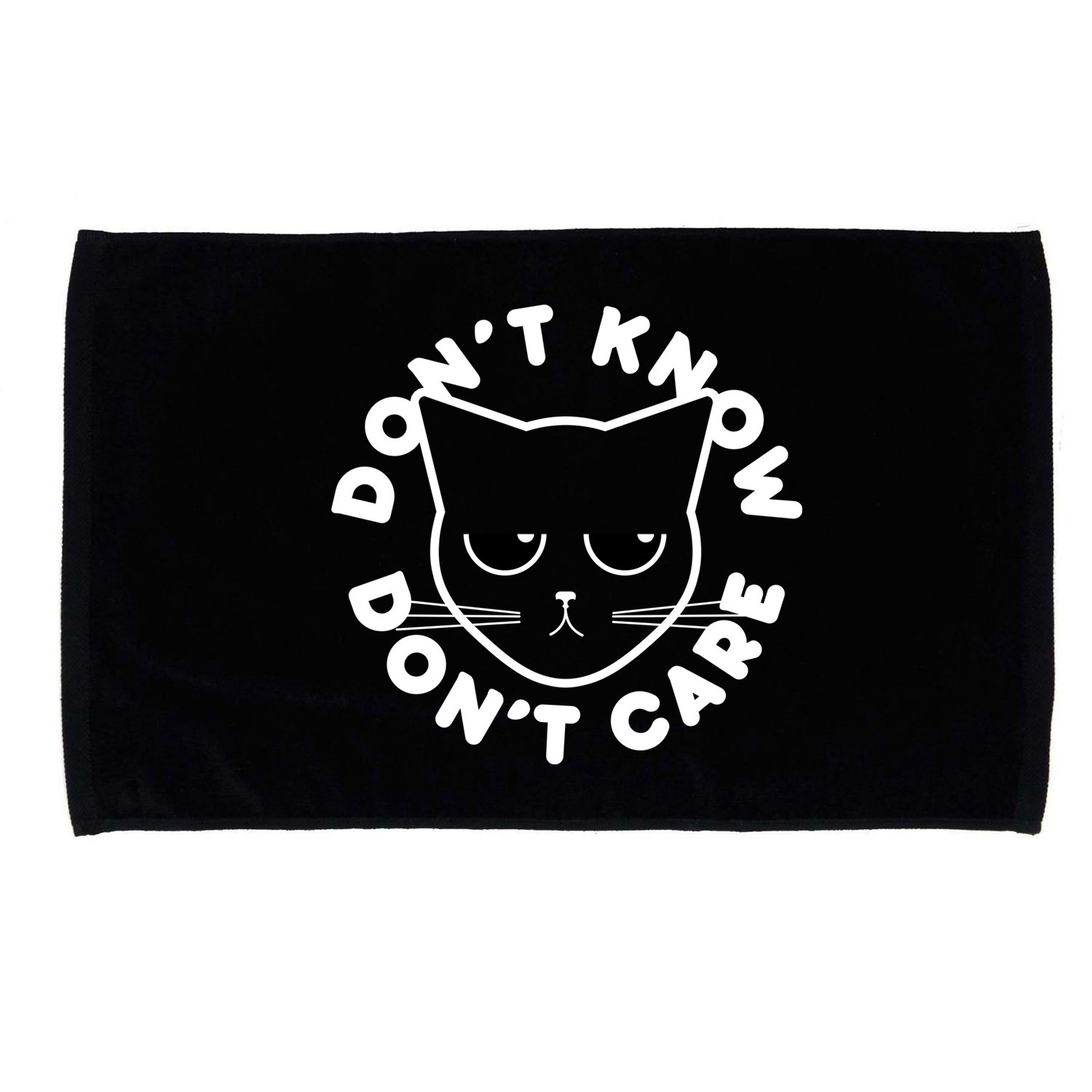 Don't Know Don't Care Funny Cat Microfiber Hand Towel