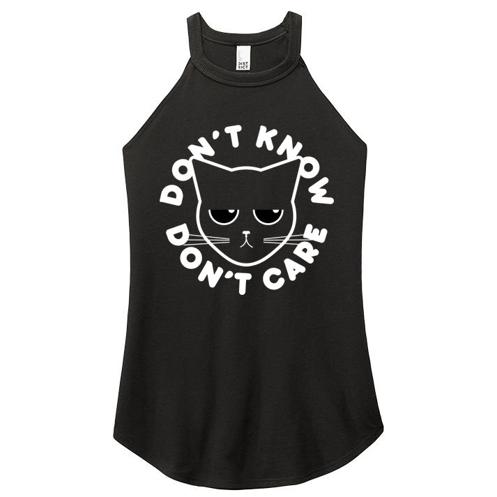 Don't Know Don't Care Funny Cat Women's Perfect Tri Rocker Tank