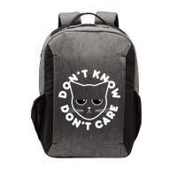 Don't Know Don't Care Funny Cat Vector Backpack
