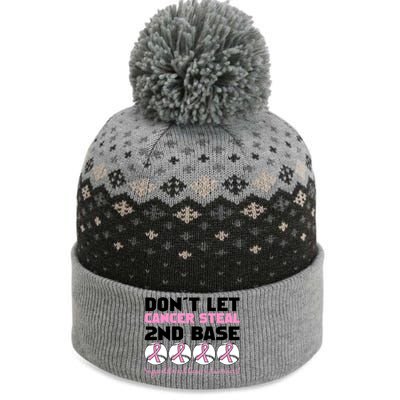 Don't Let Breast Cancer Steal Second 2nd Base The Baniff Cuffed Pom Beanie