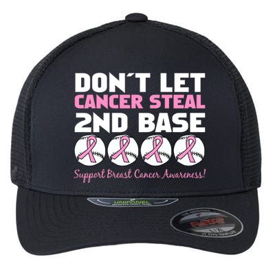 Don't Let Breast Cancer Steal Second 2nd Base Flexfit Unipanel Trucker Cap