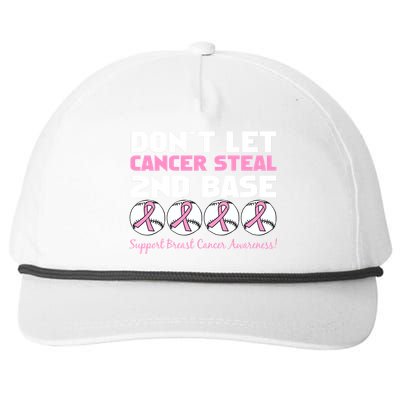 Don't Let Breast Cancer Steal Second 2nd Base Snapback Five-Panel Rope Hat