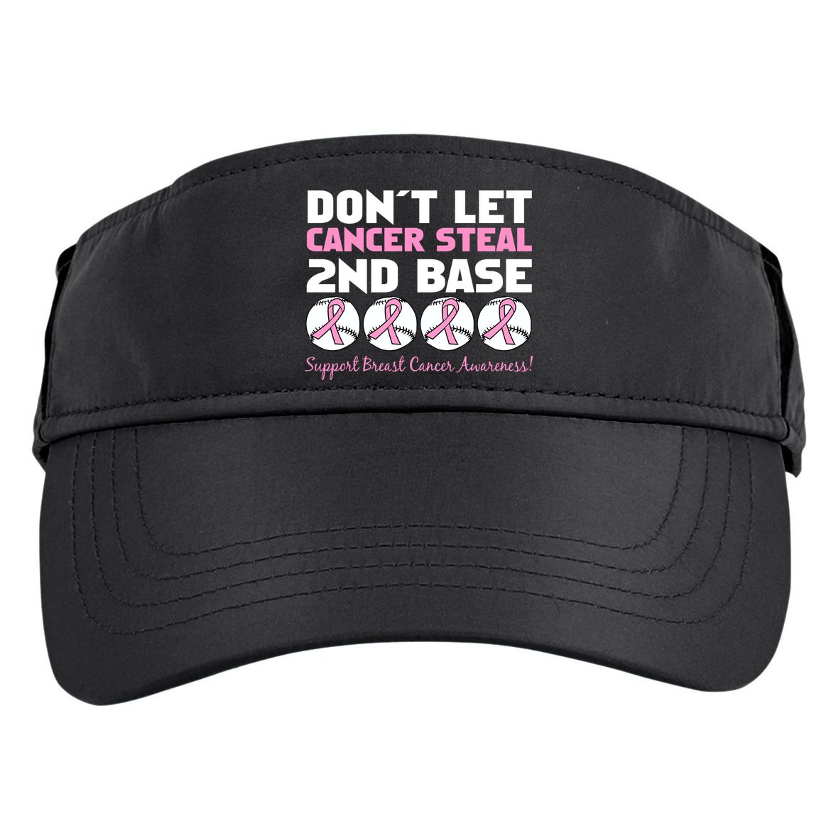 Don't Let Breast Cancer Steal Second 2nd Base Adult Drive Performance Visor