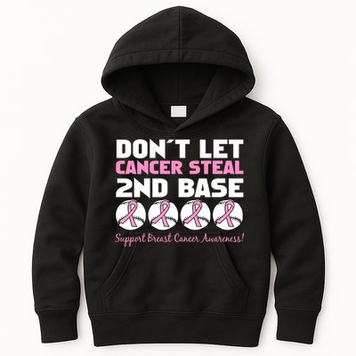 Don't Let Breast Cancer Steal Second 2nd Base Kids Hoodie