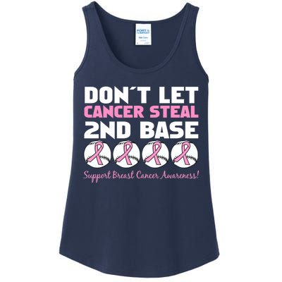 Don't Let Breast Cancer Steal Second 2nd Base Ladies Essential Tank