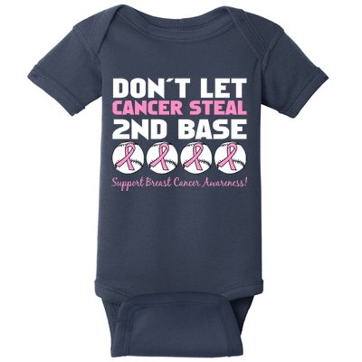 Don't Let Breast Cancer Steal Second 2nd Base Baby Bodysuit