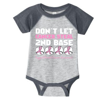 Don't Let Breast Cancer Steal Second 2nd Base Infant Baby Jersey Bodysuit