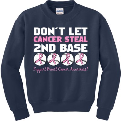 Don't Let Breast Cancer Steal Second 2nd Base Kids Sweatshirt