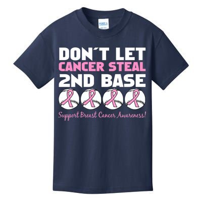 Don't Let Breast Cancer Steal Second 2nd Base Kids T-Shirt