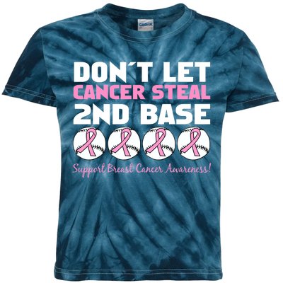 Don't Let Breast Cancer Steal Second 2nd Base Kids Tie-Dye T-Shirt