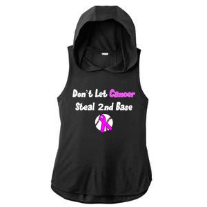 Don't Let Cancer Steal Second Base Ladies PosiCharge Tri-Blend Wicking Draft Hoodie Tank