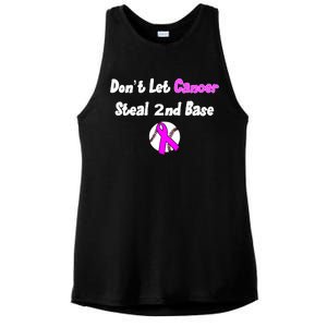 Don't Let Cancer Steal Second Base Ladies PosiCharge Tri-Blend Wicking Tank