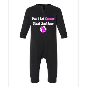 Don't Let Cancer Steal Second Base Infant Fleece One Piece