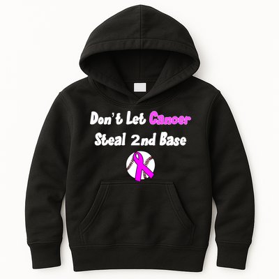 Don't Let Cancer Steal Second Base Kids Hoodie