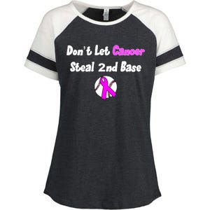 Don't Let Cancer Steal Second Base Enza Ladies Jersey Colorblock Tee