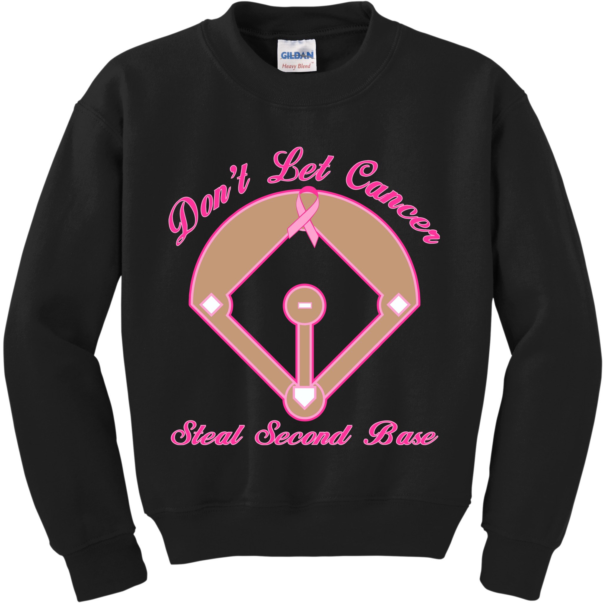 Don't Let Cancer Steal Second Base Diamond Kids Sweatshirt