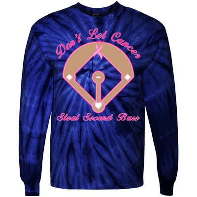 Don't Let Cancer Steal Second Base Diamond Tie-Dye Long Sleeve Shirt