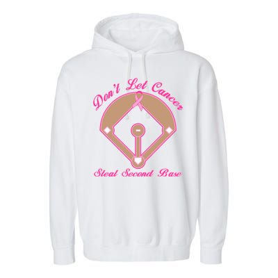 Don't Let Cancer Steal Second Base Diamond Garment-Dyed Fleece Hoodie