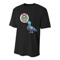 Don't Let the Pigeon Get Too Close Social Distancing Youth Performance Sprint T-Shirt