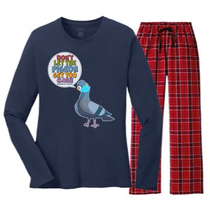 Don't Let the Pigeon Get Too Close Social Distancing Women's Long Sleeve Flannel Pajama Set 