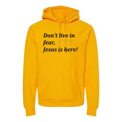 Dont Live In Fear Jesus Is Here Premium Hoodie