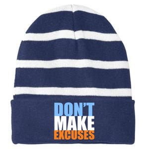 Don't Make Excuses Striped Beanie with Solid Band