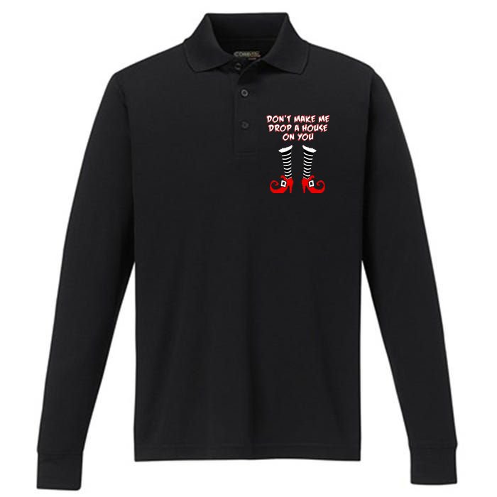 Don't Make Me Drop A House On You Performance Long Sleeve Polo