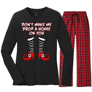 Don't Make Me Drop A House On You Women's Long Sleeve Flannel Pajama Set 