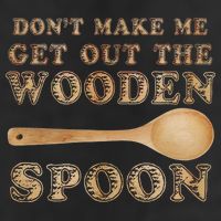 Don't Make Me Get Out the Wooden Spoon 7 Panel Mesh Trucker Snapback Hat