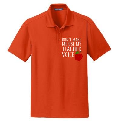 Don't Make Me Use My Teacher Voice Apple Dry Zone Grid Polo