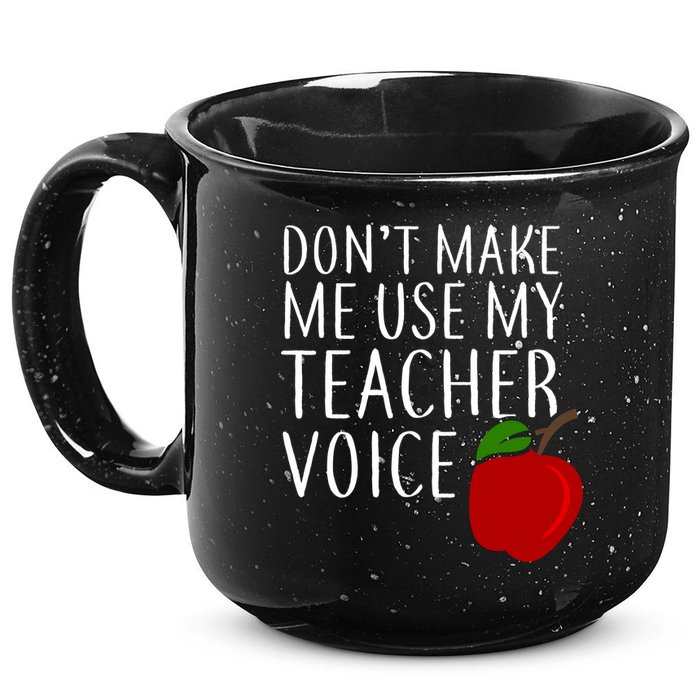 Don't Make Me Use My Teacher Voice Apple 15oz Campfire Ceramic Mug