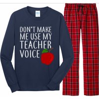 Don't Make Me Use My Teacher Voice Apple Long Sleeve Pajama Set