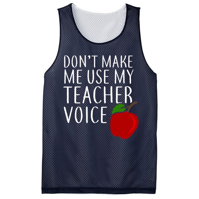 Don't Make Me Use My Teacher Voice Apple Mesh Reversible Basketball Jersey Tank