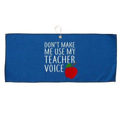 Don't Make Me Use My Teacher Voice Apple Large Microfiber Waffle Golf Towel