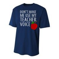 Don't Make Me Use My Teacher Voice Apple Youth Performance Sprint T-Shirt