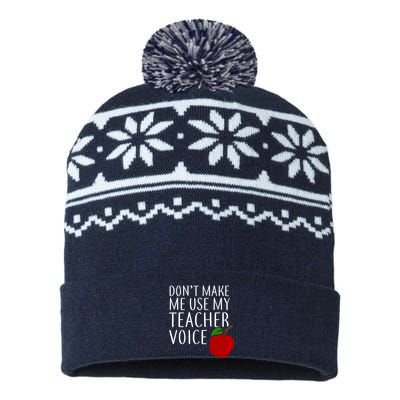 Don't Make Me Use My Teacher Voice Apple USA-Made Snowflake Beanie